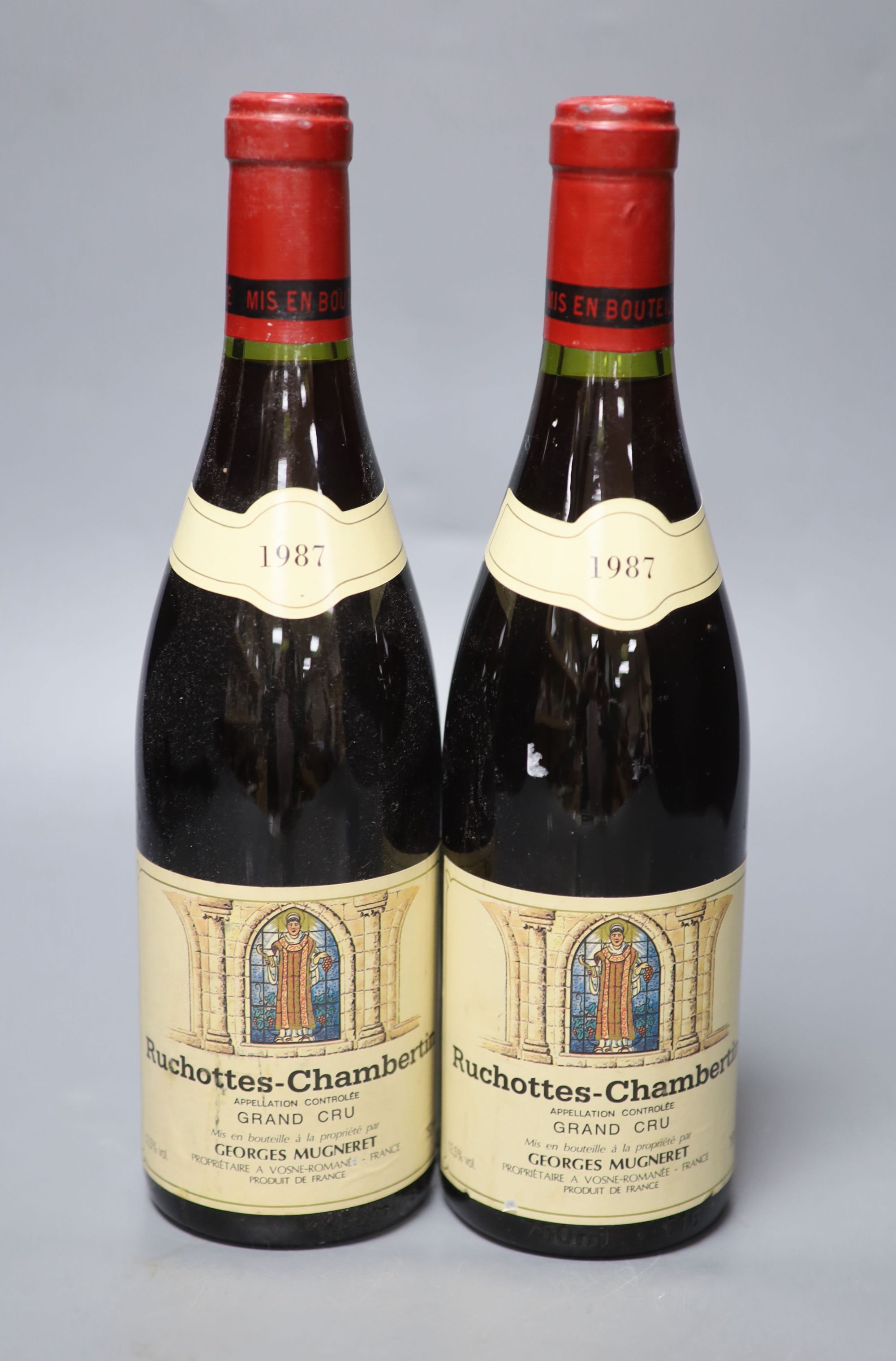 Two bottles of Ruchottes-Chambertin 1987